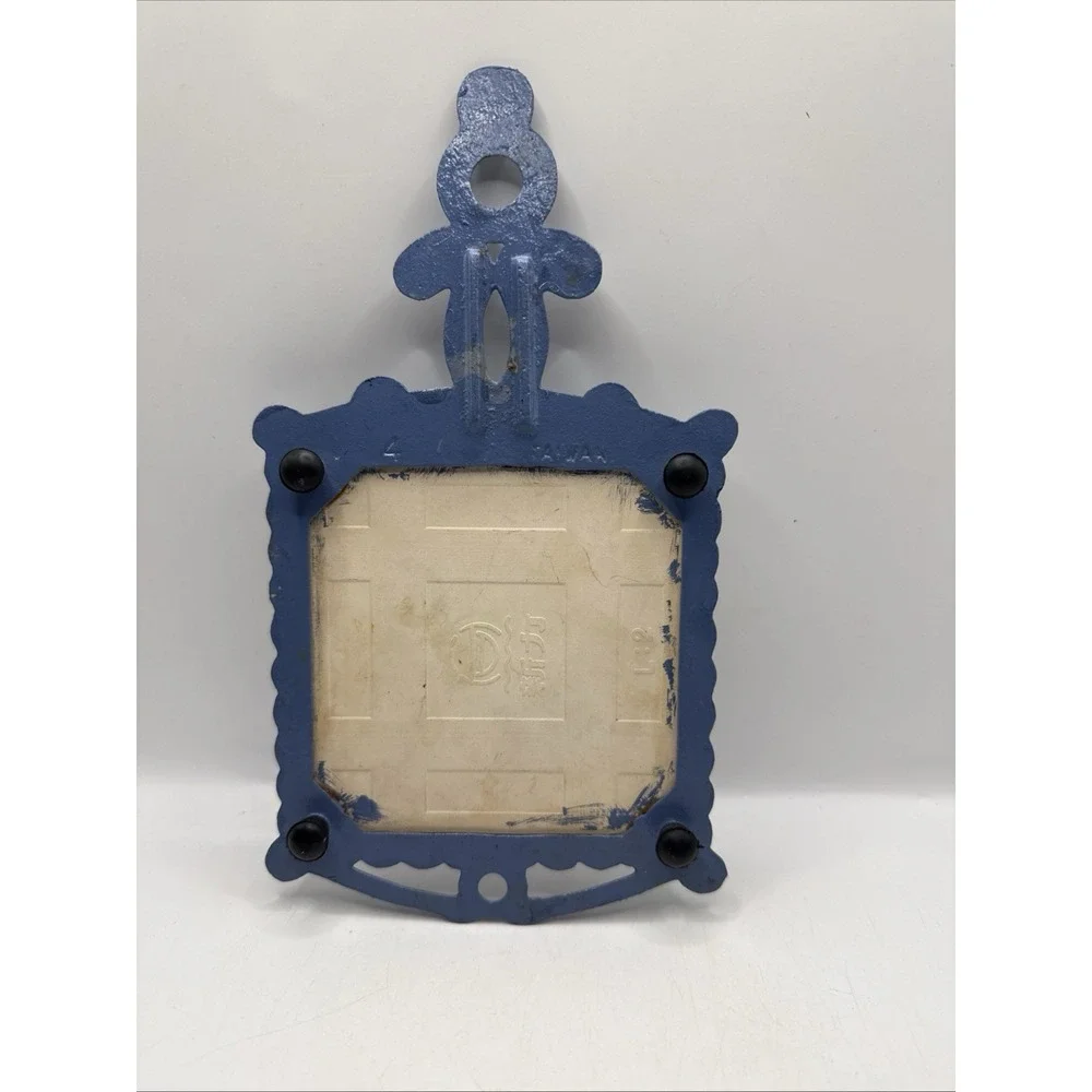 Cast Iron Ceramic Tile Trivet, Blue Ducks Vintage Cottage Core Duck